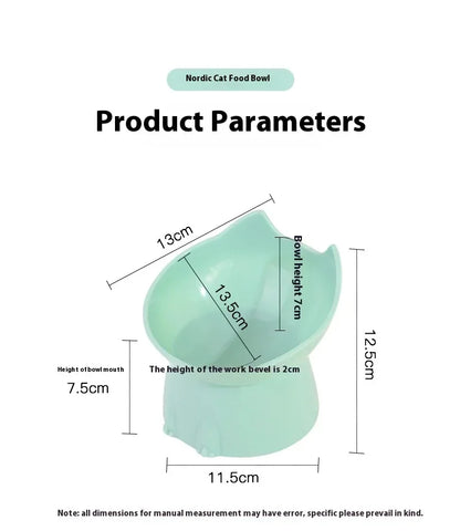 Elevated Cat Bowl Neck Protector Anti Vomiting Food Water Bowls for Indoor Cats Kittens Anti-Tip Plastic Raised Pet Feeding Dish