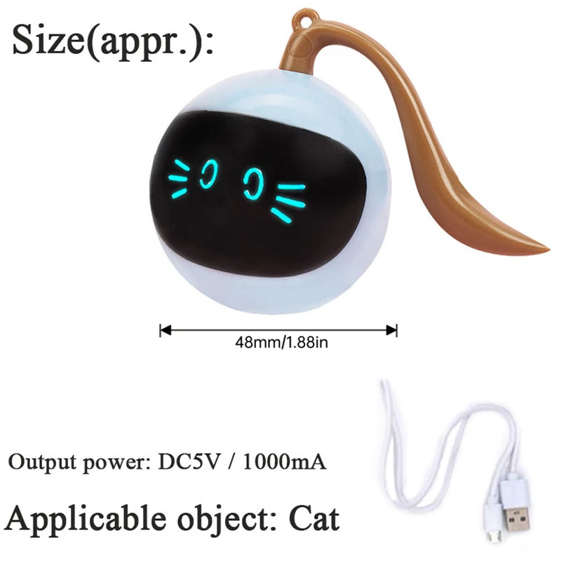 AI Smart Cat Ball Toy – USB Rechargeable 360° Rolling Interactive Cat Toy