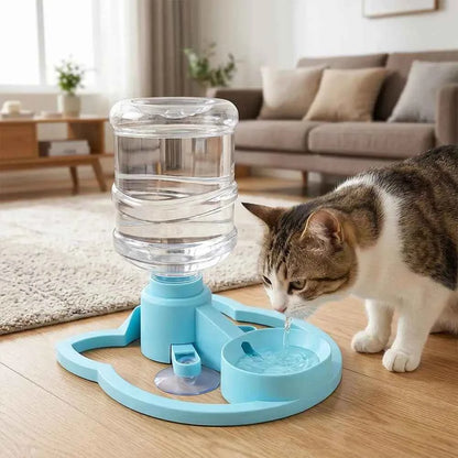 Anti Overturning Splash-proof 2-in-1 Pet Water Dispenser Automatic Water Renewal Cat Drinking Machine Suction Cup Cat Bowl