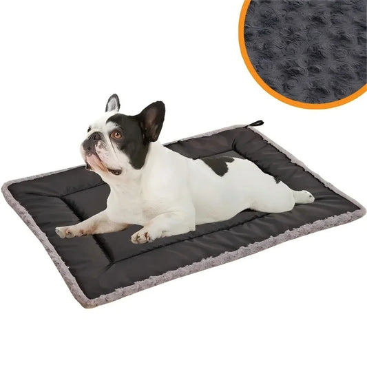 Washable Double Sided Pet Bed Dog Crate Pad Mat Plush Puppy Cats Pillows for Medium Dogs Soft Fluffy Dog Carpet, Suit For Winter