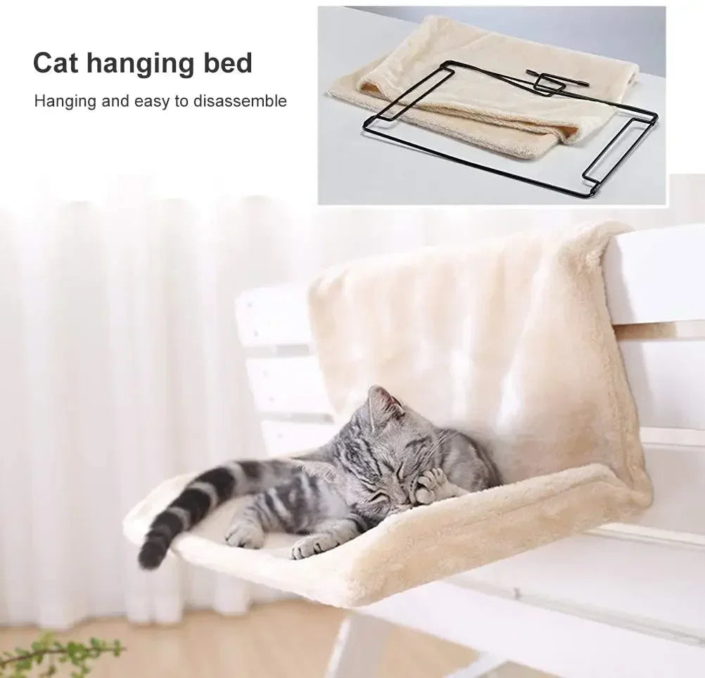 Cat Radiator Hammock Bed – Warm Fleece Hanging Basket with Iron Frame