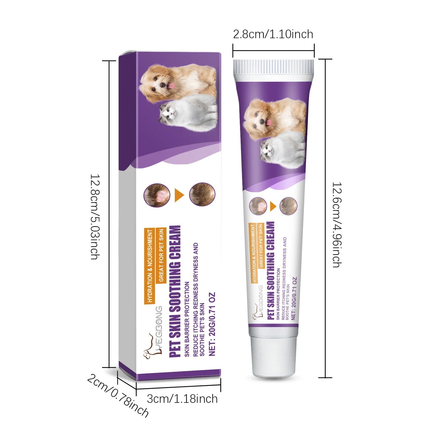 EELJOY Pet Skin Care Cream for Dogs Cats Dry Itchy Skin Relief Soothing Balm Anti Itch Lotion Allergy Treatment Paw Repair