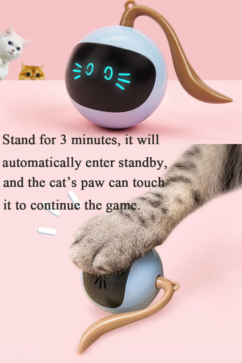 AI Smart Cat Ball Toy – USB Rechargeable 360° Rolling Interactive Cat Toy