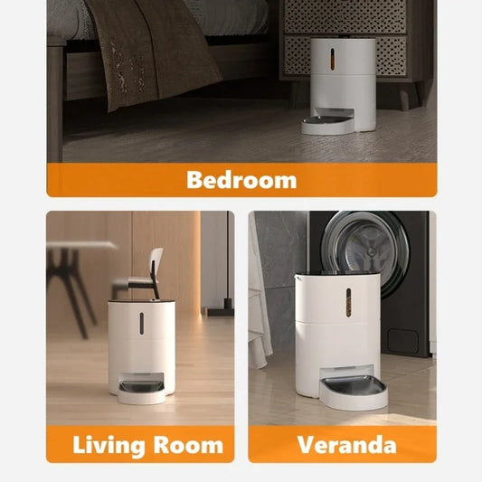 Video Automatic Pet Feeder with HD Camera, Food Dispenser for Cats and Dogs WiFi Smart Feeder with Camera 4L 2-Way Audio,Mobile - Bdba PK