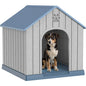 38" Large Outdoor Dog House – Water-Resistant Resin Kennel for Small to Large Dogs