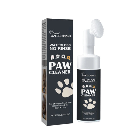 Pet Paw Foam Cleaner No-Rinse Dry Shampoo Foam with Brush for Dog Cat Foot Pad Care Agent Dirt Mud Removal Paw Cleanser 100ml - Bdba PK