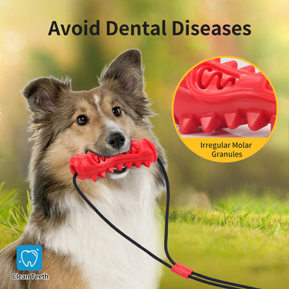 Dog Food Dispenser Funny Interactive Rope Toy Multifunctional Puppy Feeder Interesting Tug Game For Home Travel Outdoor