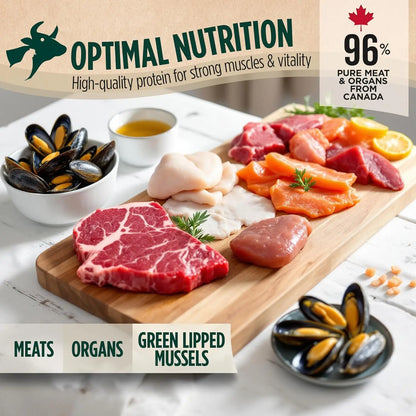 Canada Air-Dried Beef Dog Food - High Protein, Grain Free, No Fillers, Nutrient-Rich (1 lb)