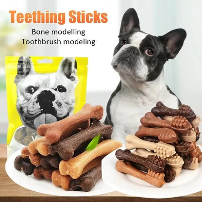Bone-Shaped Dog Dental Chew Stick – Natural Toothbrush Treat for Puppies & Adult Dogs