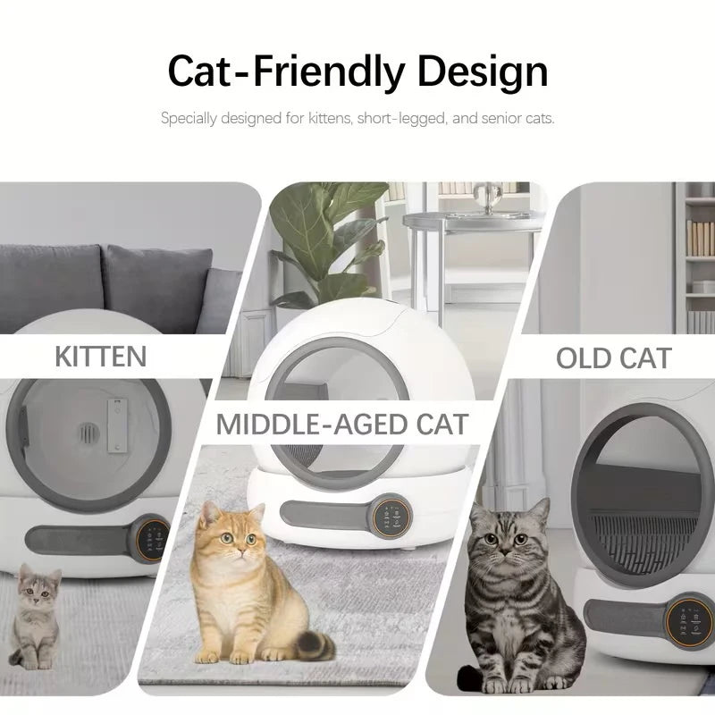 Automatic Cat Litter Box Self Cleaning with App Control Smart Deodorizer Spray with Dual Safety System Pet Toilet Litter Tray
