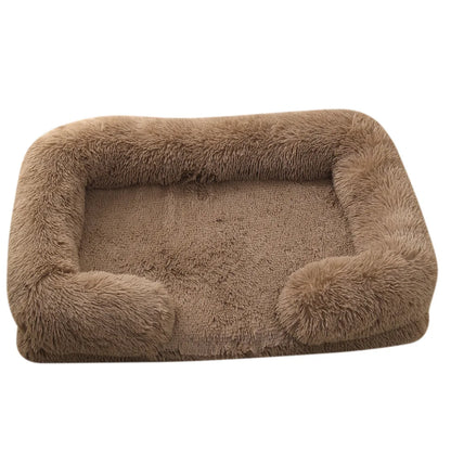 Half-Surround Dog Bed – Soft Plush Orthopedic Pet Sofa for Dogs & Cats