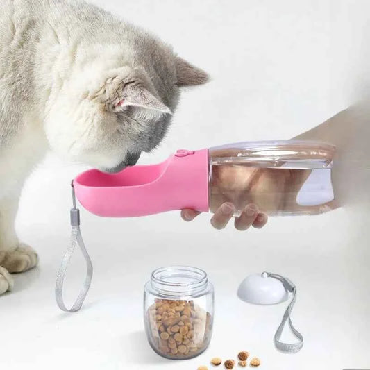Pet Supplies Large Capacity Cats and Dogs Portable Outdoor 2-in-1 Water Food Temperature Resistant Multifunctional Pet Water Cup