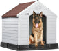 Waterproof Plastic Dog House – Indoor Outdoor Kennel with Elevated Floor for All Sizes