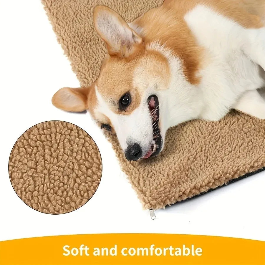 Self-Warming Pet Pad Blanket, Electric-Free Thermal Bed Mat, Anti-Slip for Cats Dogs Winter Warmth Mat Heat Reflecting Core Pad