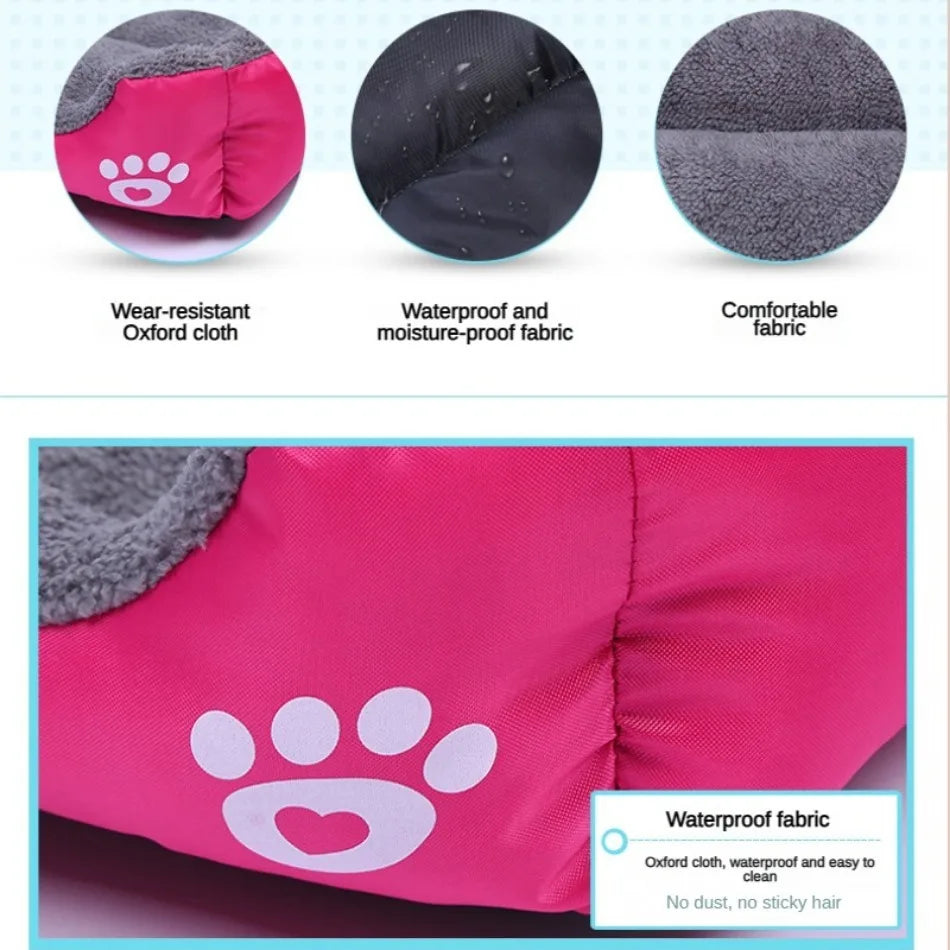 Large Winter Dog Bed Square Plush Cat Nest Kennel All Season Washable Dog Sofa Waterproof Mattress Cat Bed for Medium Dogs