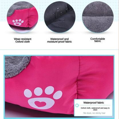 Large Winter Dog Bed Square Plush Cat Nest Kennel All Season Washable Dog Sofa Waterproof Mattress Cat Bed for Medium Dogs