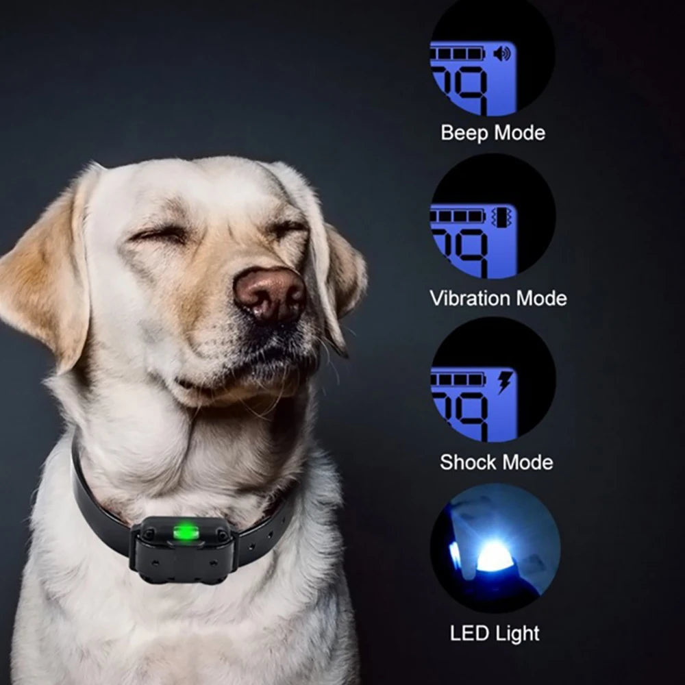 Adjustable Waterproof Dog Training Collar – Anti-Bark Remote Control with Shock, Vibration & Sound