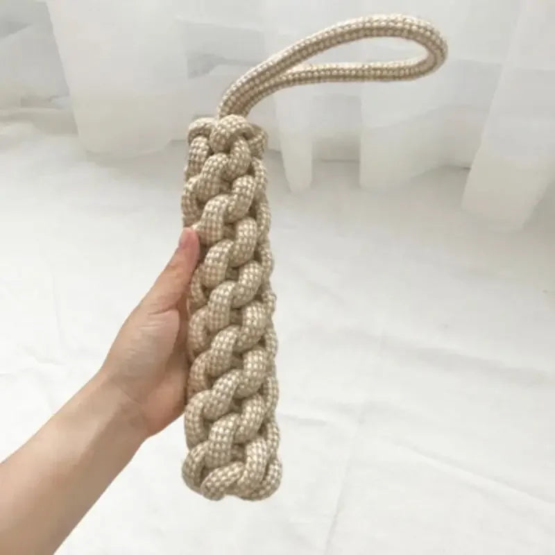 Dog and cat interactive toys with knots for teeth cleaning and chewing. Durable, knotted toys, for entertainment, pet supplies.