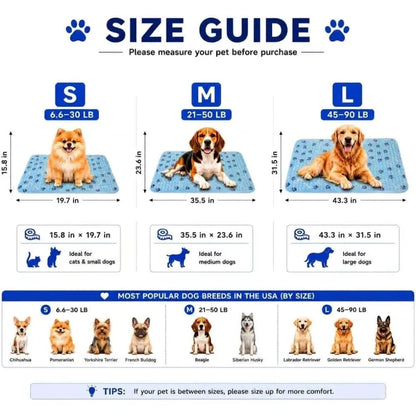 Self-Cooling Dog Bed, Non-Toxic Gel Cooling Mat for Pets, Waterproof & Durable, Small/Medium/Large, Indoor Outdoor Summer Use