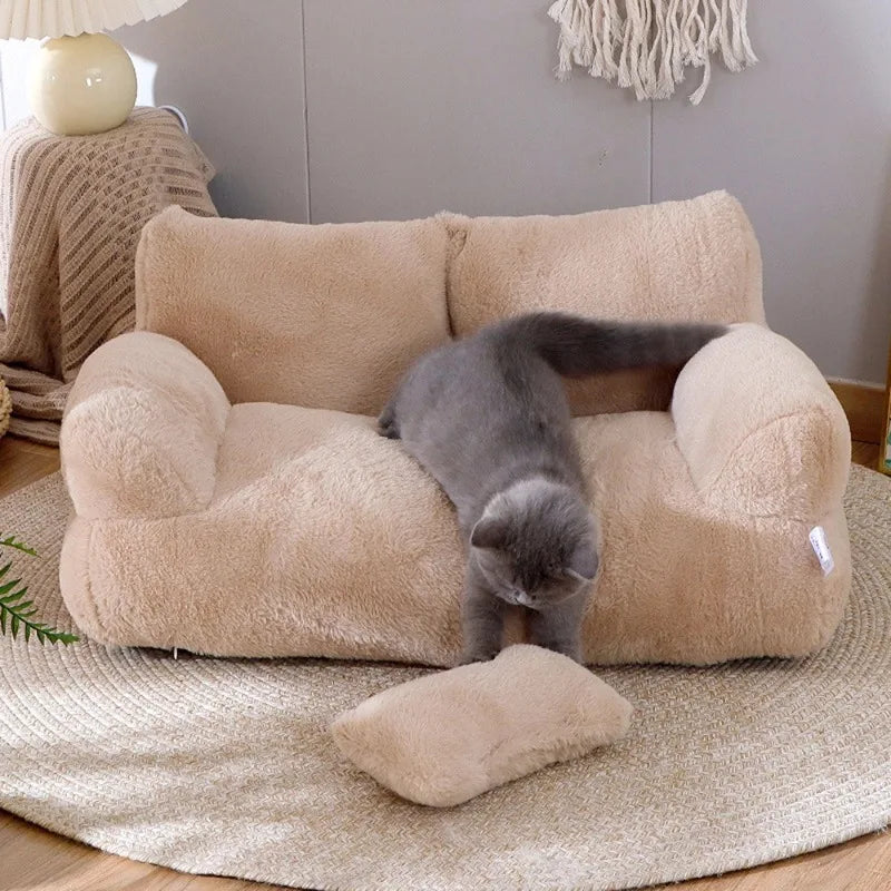 Pet Winter Sofa for Cats and Dogs, Detachable Washable Couch Cover, All-Season Soft Pet Bed, Universal Pet Furniture/Winter/Warm