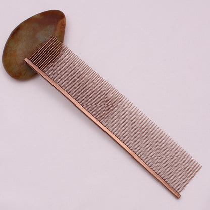 Copper Dog Grooming Combs Pet Boundary Knot Massage Tools Professional Salon Cat Hair Cleaning Crescent High Low Teeth 7817#