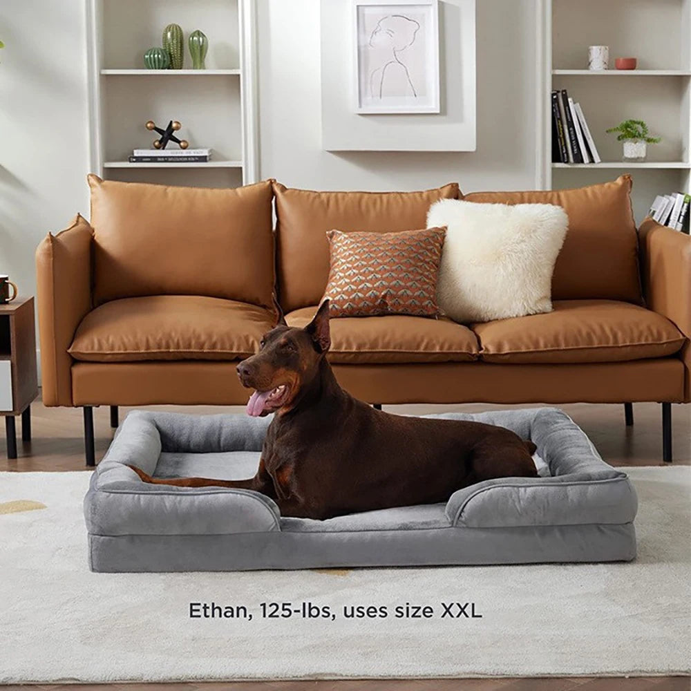 Winter Warm Orthopedic Dog Bed Waterproof Washable Comfort Cat Couch Sofa Medium Size Pet Bed Removable Cover Sofa for Cats Dogs
