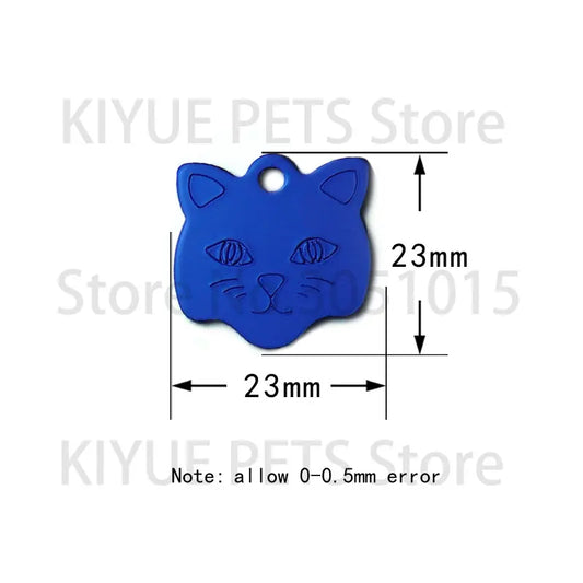 Wholesale 20Pcs Cat ID Tag Cats Name Tag Pendant  Aluminum Pet Accessories Face Nameplate Customized Tag For Cats Collar - Bdba PK