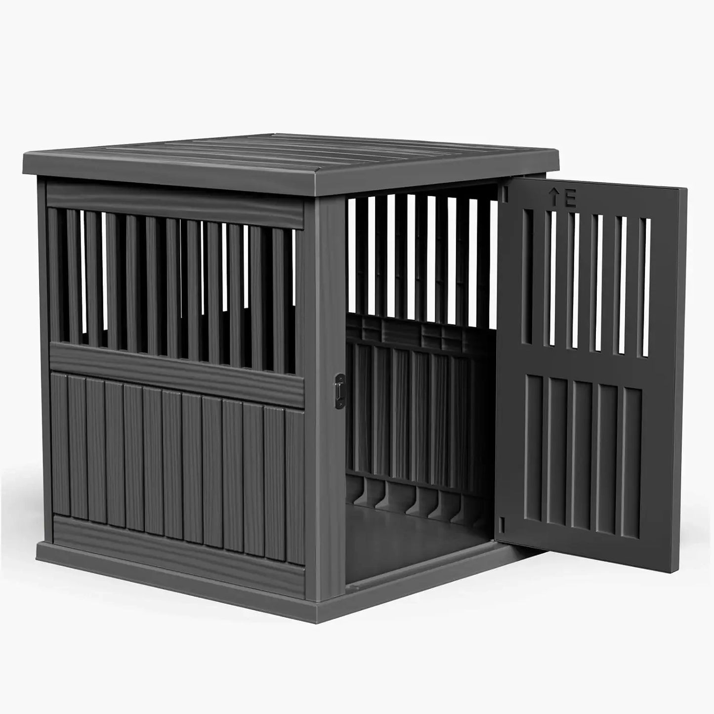 Dog Crate End Table – Lockable Indoor Kennel Nightstand for Small & Large Dogs
