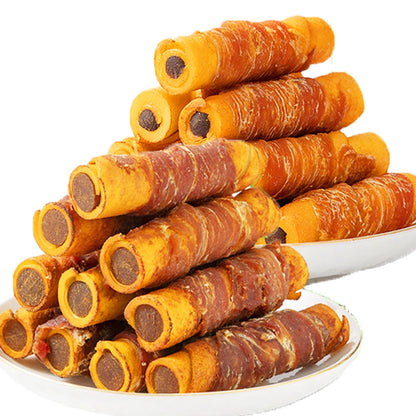 Cowhide Wrapped Duck Dog Treats – High-Protein 3-in-1 Chews for Medium & Large Dogs