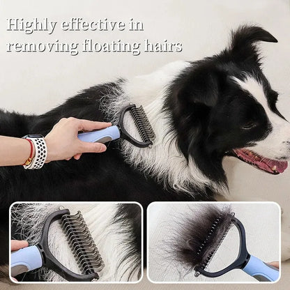 WOBDAEL Double-Sided Pet Deshedding Brush – Knot Cutter & Fur Remover Comb for Dogs & Cats