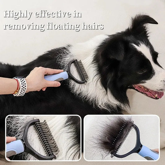 WOBDAEL Double-Sided Pet Deshedding Brush – Knot Cutter & Fur Remover Comb for Dogs & Cats