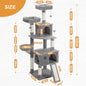 Large Cat Tree for Indoor Cats, Multi-Level Cat Tower with Scratching Posts, Padded Perches, Plush Cat Condo, Cat Accessories