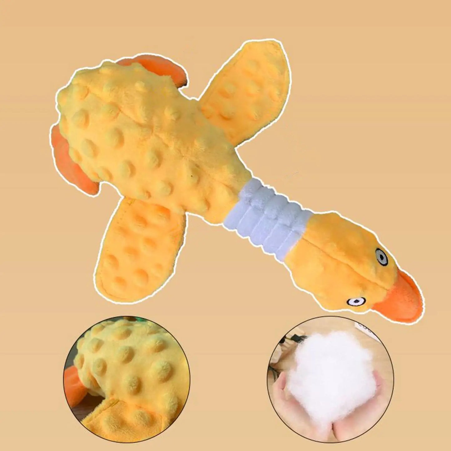 Duck Squeaky Dog Chew Toy – Bite-Resistant Plush Toy for Aggressive Chewers