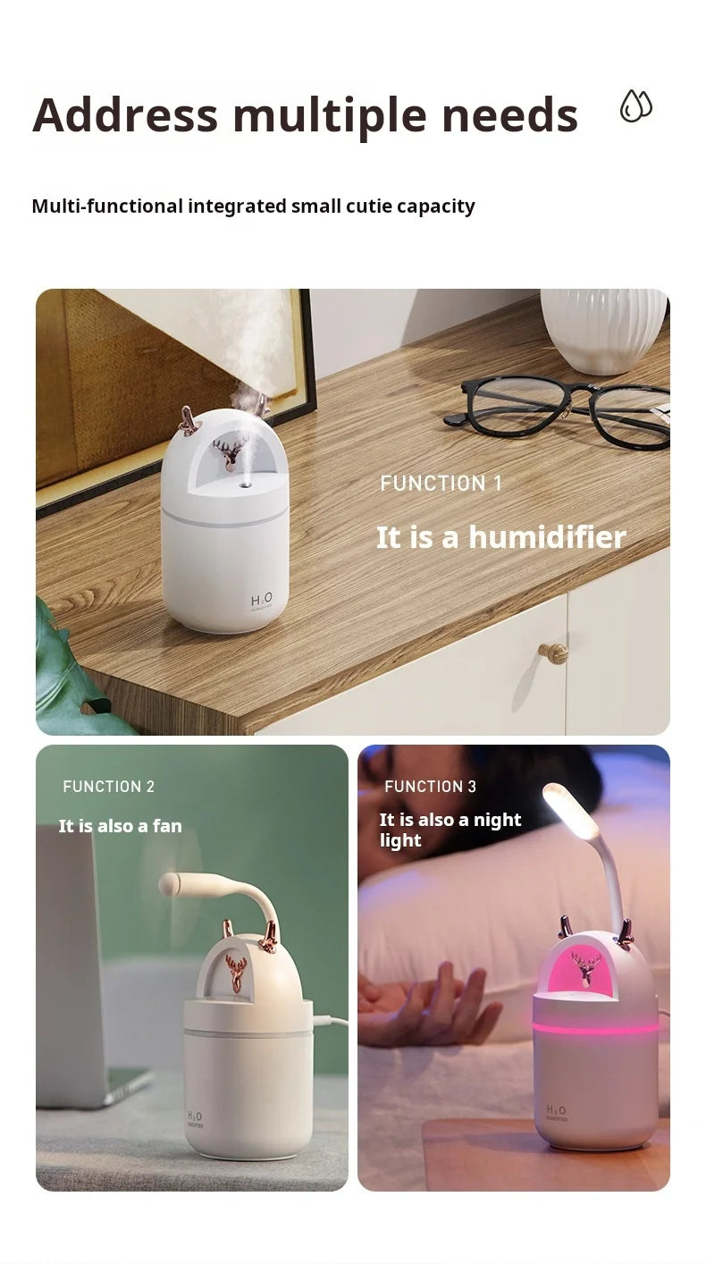 Mini USB Desktop Humidifier – Quiet Ultrasonic Aromatherapy Air Humidifier for Home & Office
