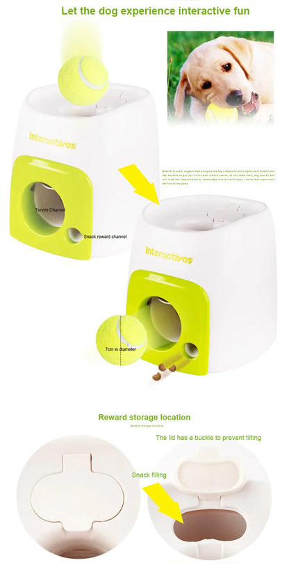 Automatic Tennis Ball Launcher for Dogs – Interactive Fetch & Treat Machine
