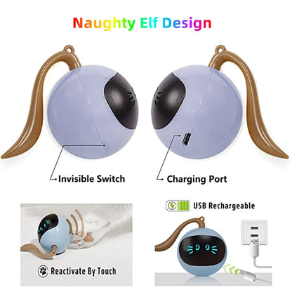 AI Smart Cat Ball Toy – USB Rechargeable 360° Rolling Interactive Cat Toy