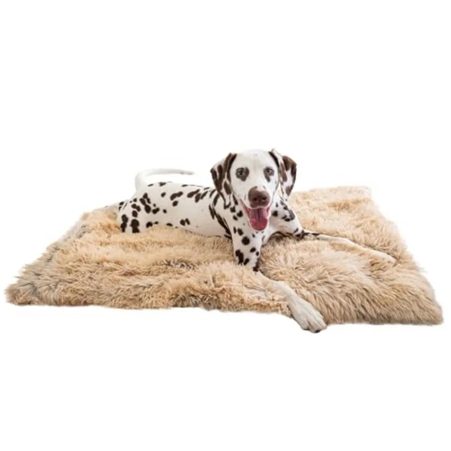 Calming Shag Dog Blanket Ultra Soft Faux Fur Pet Throw, Anxiety-Relief, Lightweight Warm Bed Cover for Dogs and Cats, Machine W