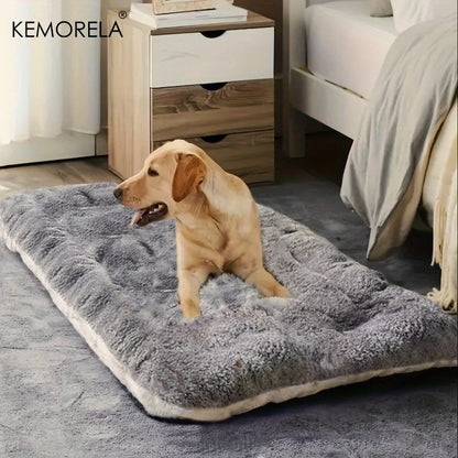 Extra Large Plush Dog Bed – Super Soft Polyester Crate Mat for Dogs & Cats