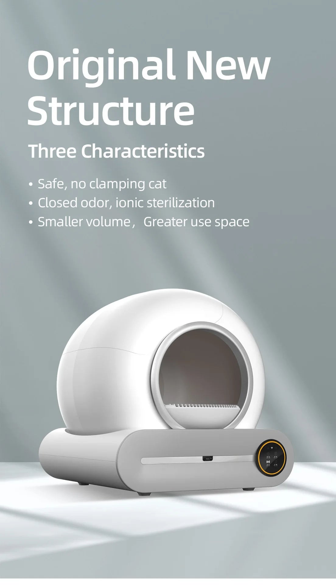 Tonepie 65L Fully Enclosed Smart Self-Cleaning Cat Litter Box with App Control