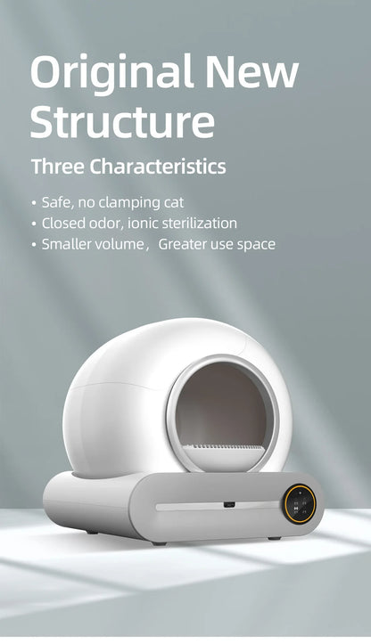 Tonepie 65L Fully Enclosed Smart Self-Cleaning Cat Litter Box with App Control