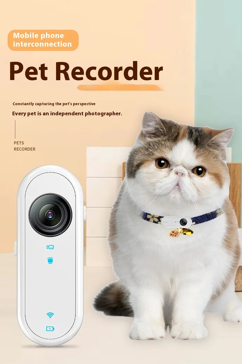 HD 1080P Pet Collar Camera – Waterproof WiFi Dog & Cat Body Cam with Anti-Shake