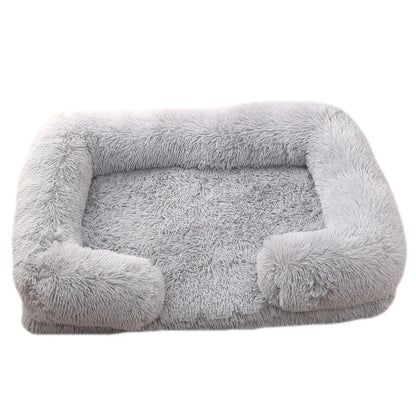 Half-Surround Dog Bed – Soft Plush Orthopedic Pet Sofa for Dogs & Cats