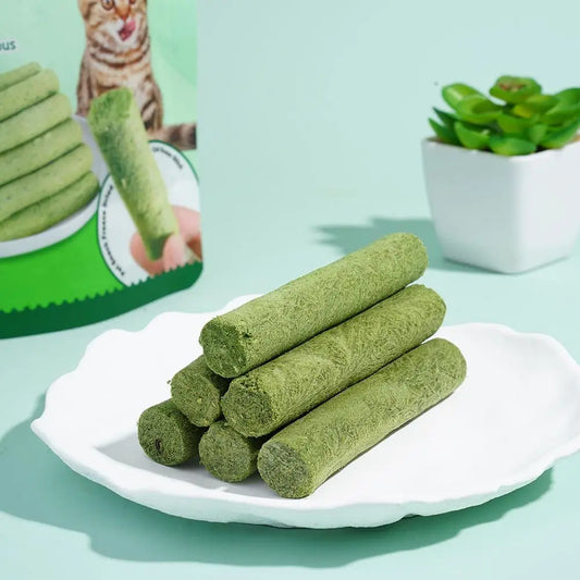 6Pieces Cat Grass Teeth Grinding Stick Pet Snacks Hairball Kitten Removal Instant Kitten Removal Teeth Cat Mild Cleaning Ha I2V