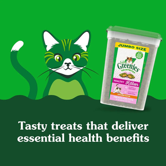 Feline Smartbites Healthy Kitten Treats – Crunchy & Soft Chicken Flavour Tub