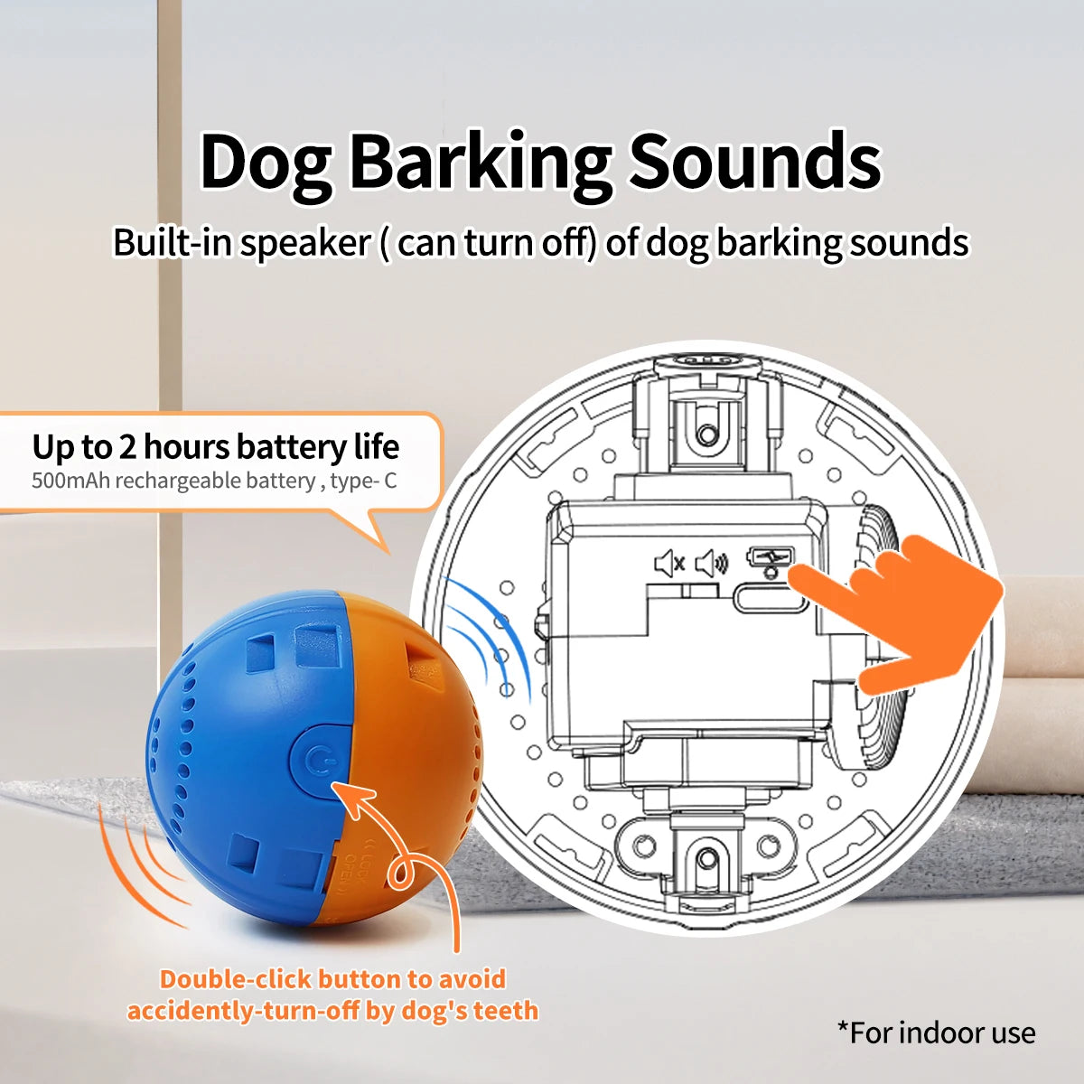 Interactive Dog Toy – Motion-Activated Vibrating Bounce Ball with Squeaky Plush Cover
