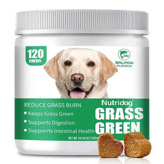 Grass Green Dog Chews - Lawn Urine Neutralizer, Reduces Urine Burns to Grass, Keeps Grass Green, Maintains Intestinal Health
