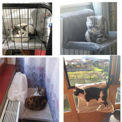 Cat Radiator Hammock Bed – Warm Fleece Hanging Basket with Iron Frame