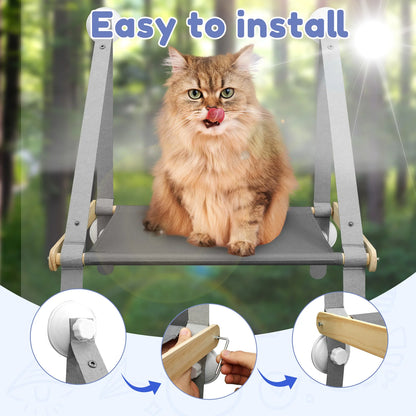 Cat Window Hammock – Foldable Hanging Bed with Suction Cups for Cats