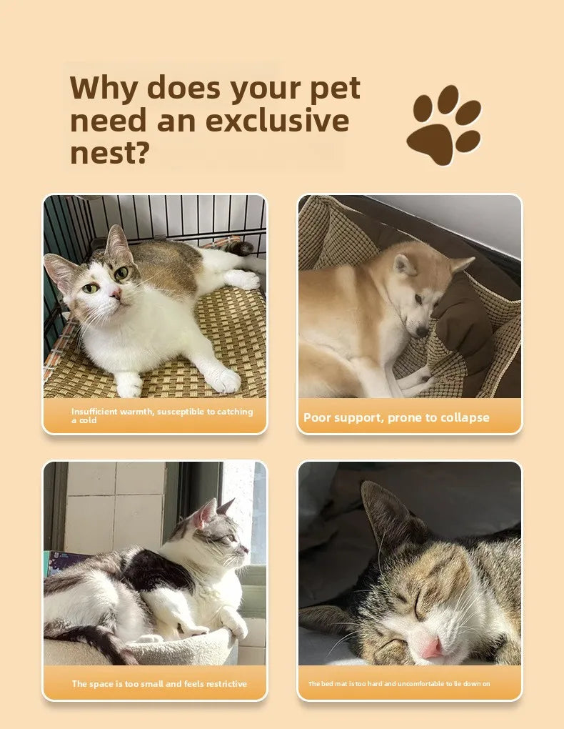Cat nest autumn and winter pet nest cat house cat bed house nest thickened warm cat sleeping cradle nest kitten kennel