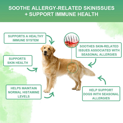 NUTRIDOG Dog Anti-Allergy Chews Salmon Flavor Soft Chew Allergy Relief Skin Health Coat Defense 120 PCS/Bottle